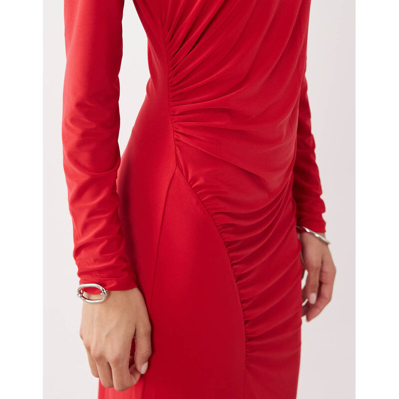 ASOS DESIGN twist detail maxi dress in red