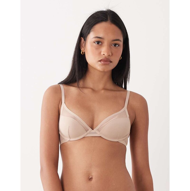 ASOS DESIGN Ella moulded microfibre demi pad underwired bra with