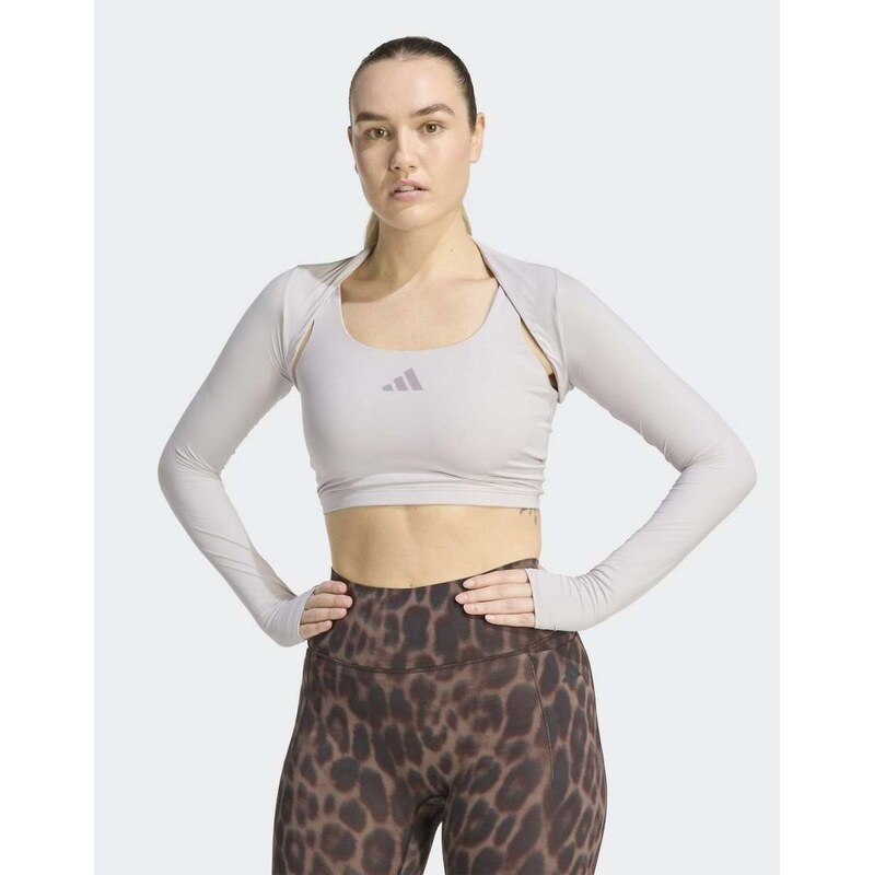 adidas performance Power essentials workout contour shrug in ice
