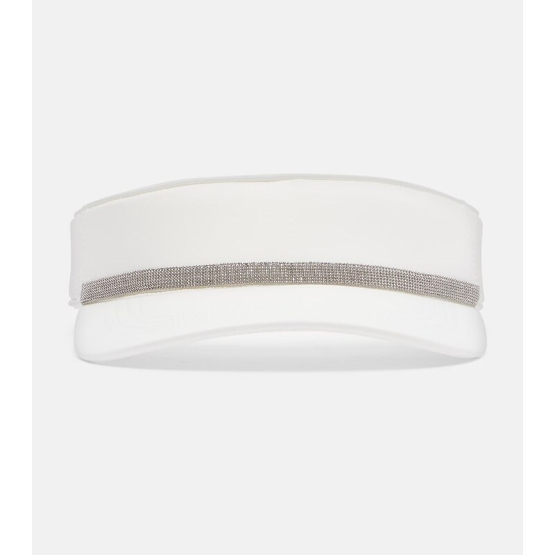 Brunello Cucinelli Monili leather-trimmed visor
