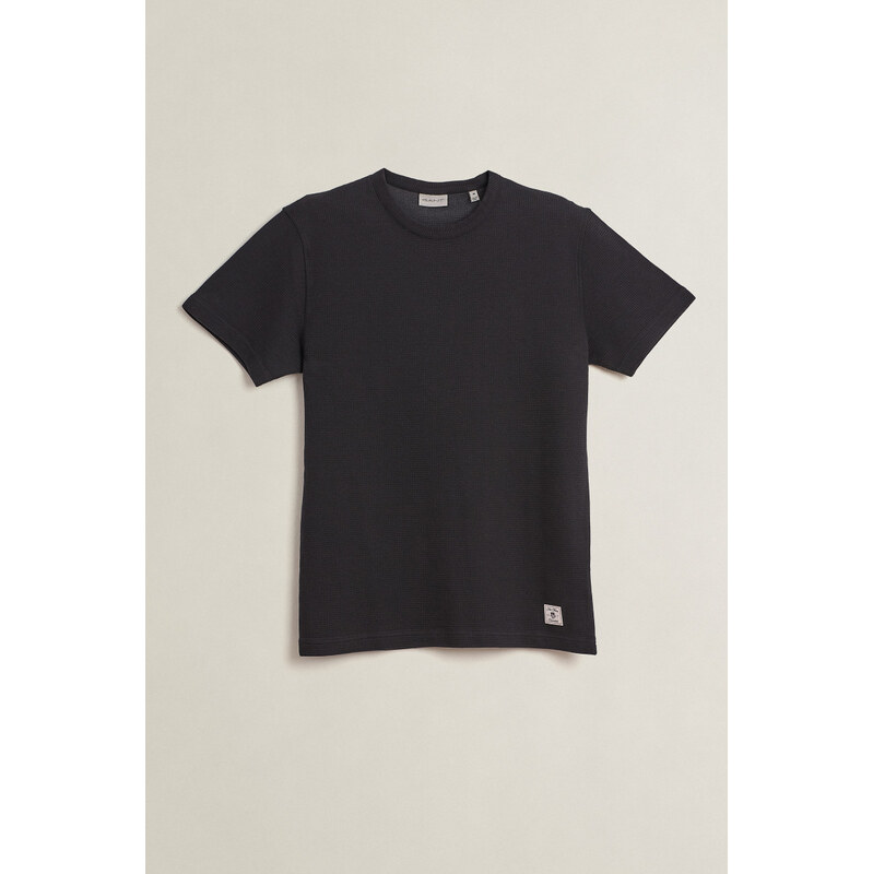 TRIČKO GANT WASHED WAFFLE SS TSHIRT BLACK