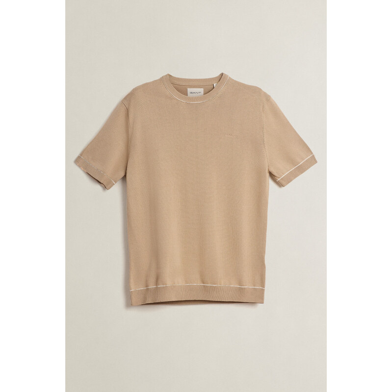 SVETR GANT COTTON MODAL SS C-NECK OAT BEIGE