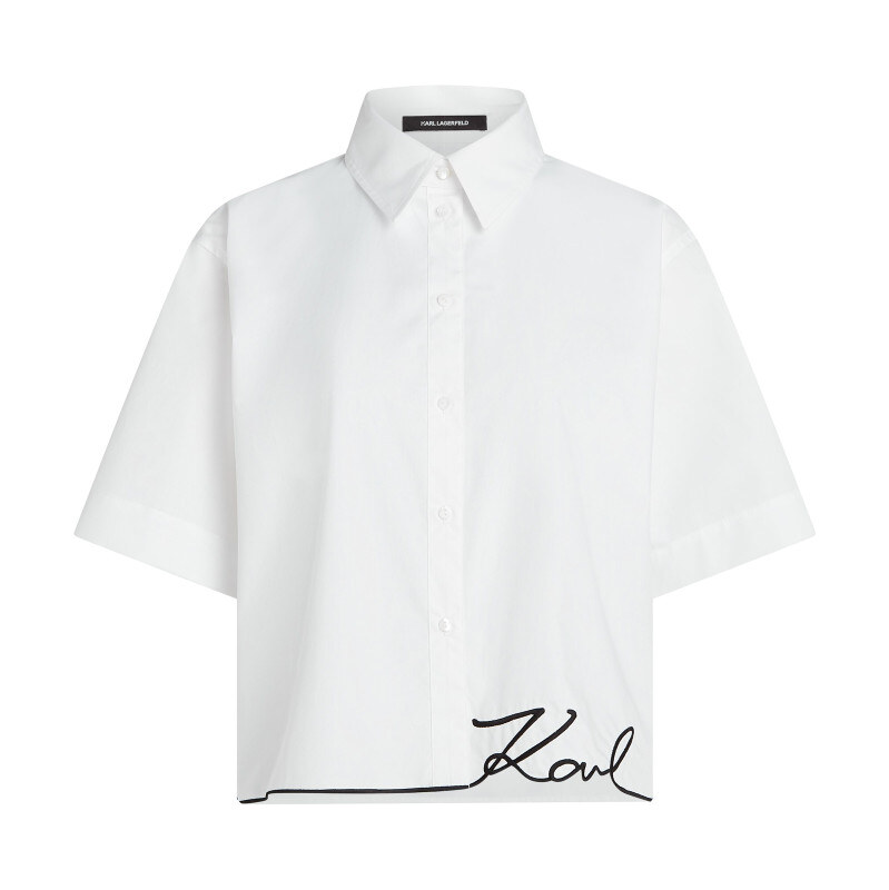 HALENKA KARL LAGERFELD SIGNATURE HEM POPLIN SHIRT