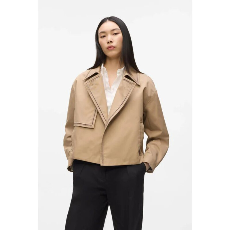 BUNDA KARL LAGERFELD EMBROIDERY DETAIL SHORT TRENCH 114344231