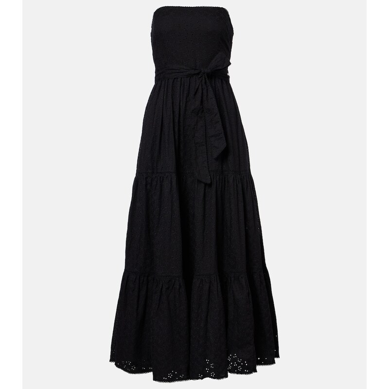 Poupette St Barth Thelma strapless cotton maxi dress