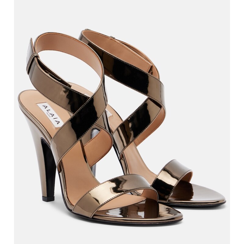 Alaia AlaÃ¯a Cone mirrored leather sandals