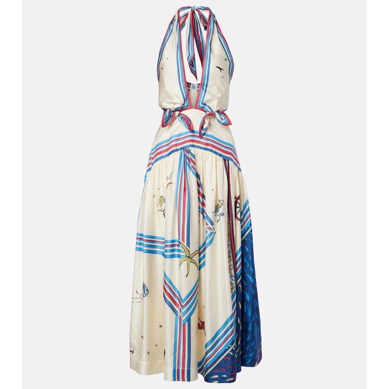 Alemais AlÃmais Apollo cutout printed silk midi dress