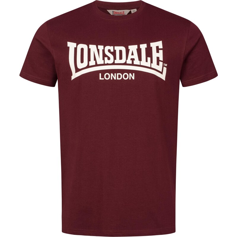 LONSDALE Tričko Fulwood burgundská červeň / bílá