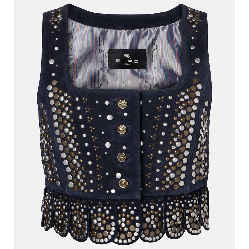 Etro Studded suede vest