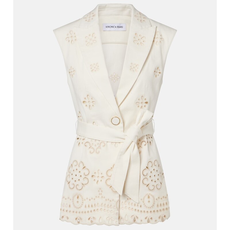 Veronica Beard Townes eyelet cotton twill vest