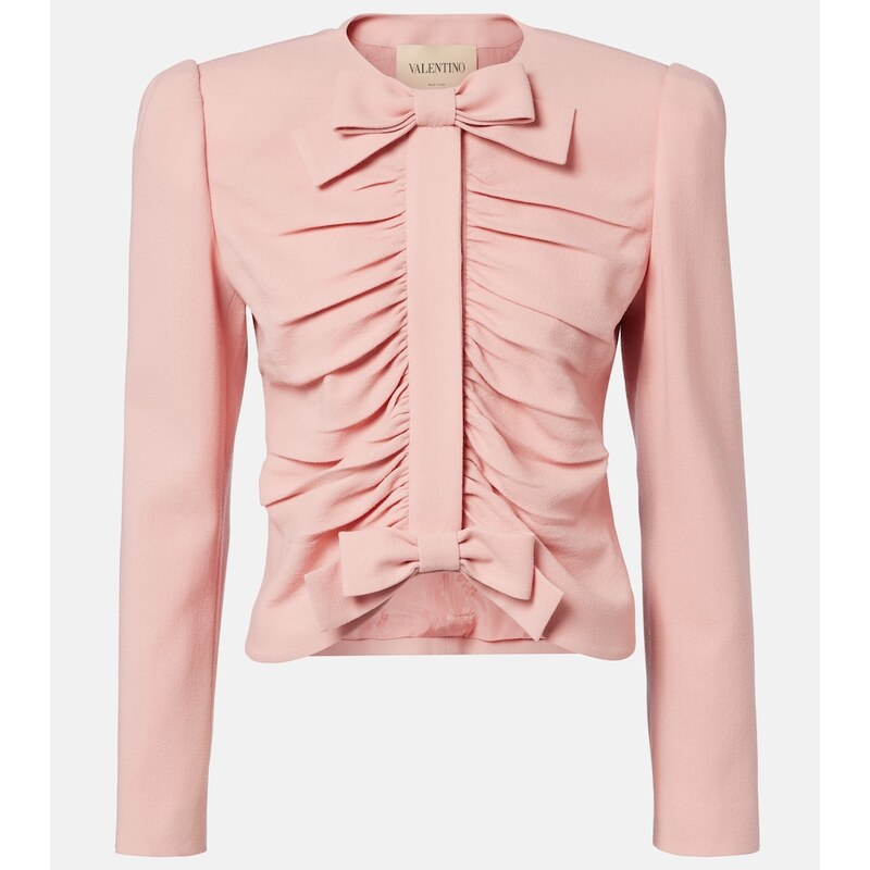 Dívčí vějířová vesta barvy Liberty Rose z čistého vlněného křížku