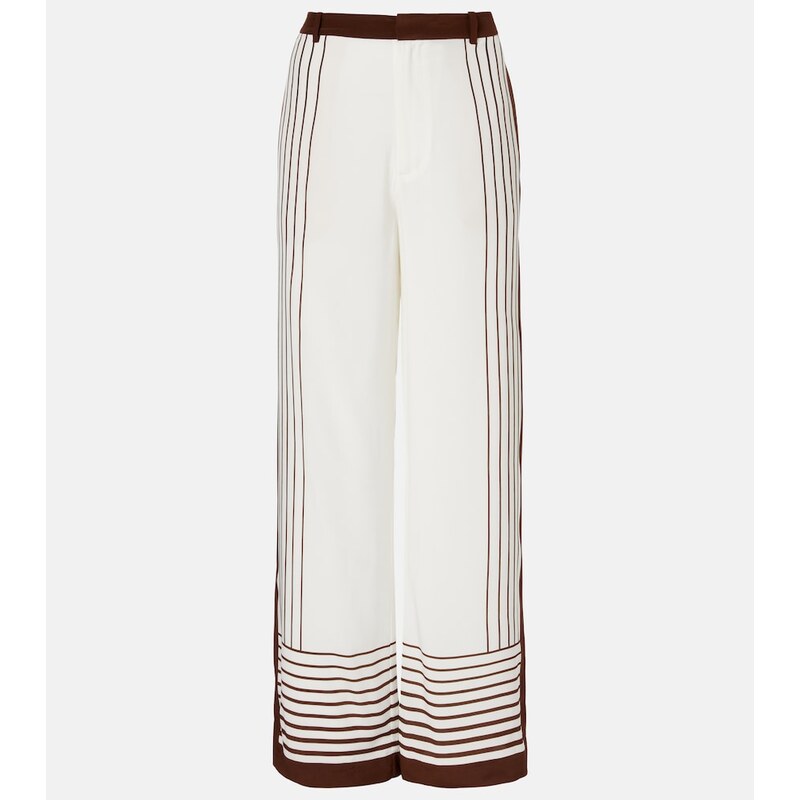 SIR Destino striped silk wide-leg pants