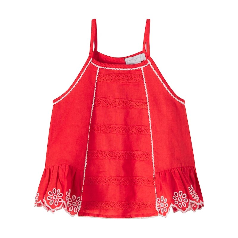 Stella McCartney Kids Embroidered linen and cotton top