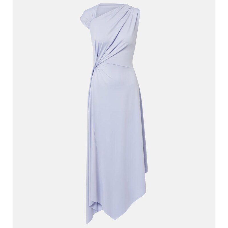 Victoria Beckham Asymmetric gathered jersey midi dress