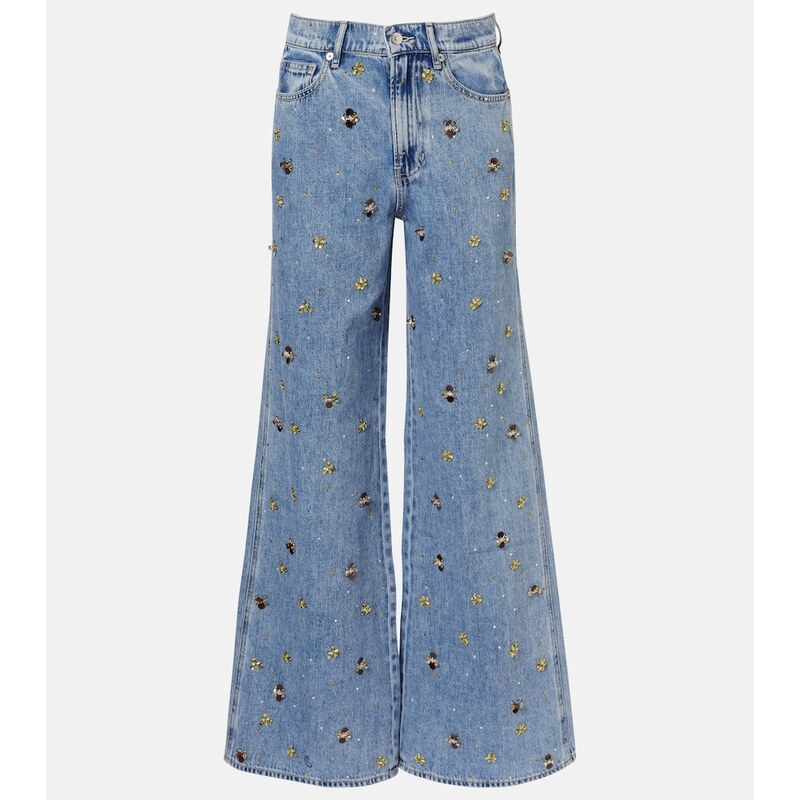 Veronica Beard Kasey embellished flared jeans
