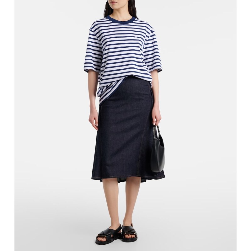 Ami Paris Striped cotton jersey T-shirt