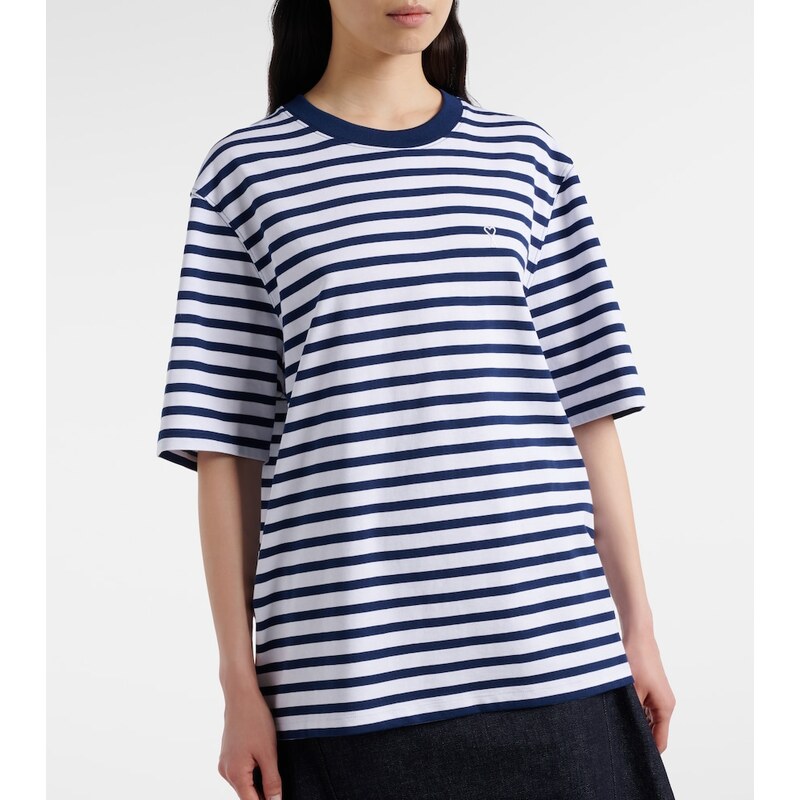Ami Paris Striped cotton jersey T-shirt