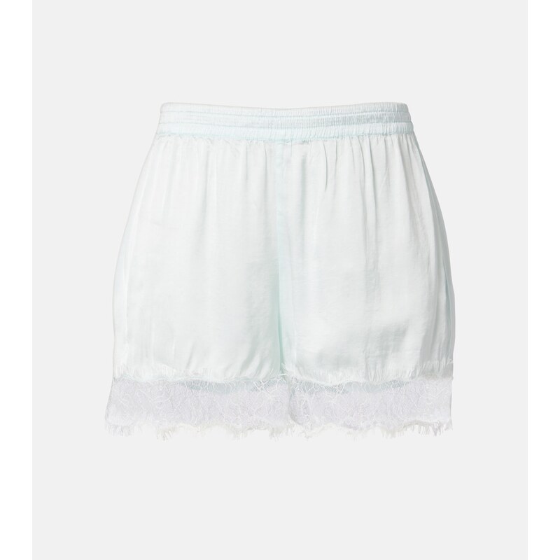 Poupette St Barth Doris lace-trimmed satin shorts