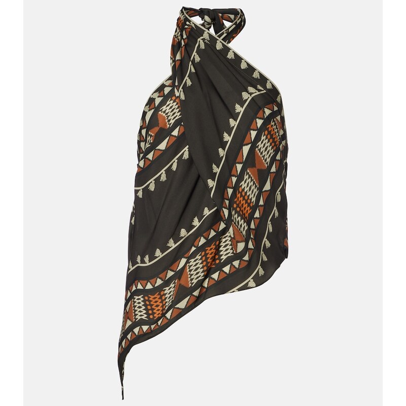 Johanna Ortiz Ancestral printed silk georgette top