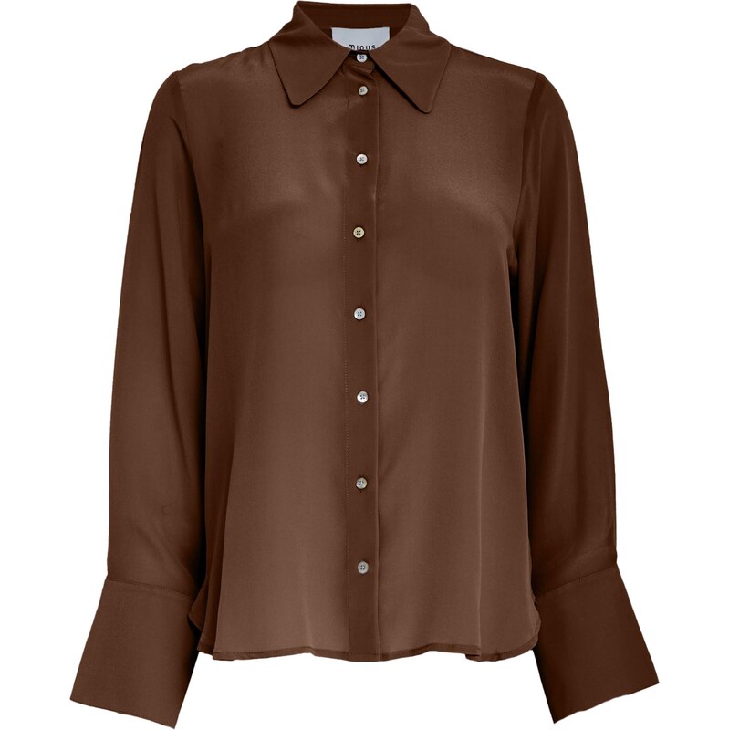 minus Tričko Caty Silk hnědá