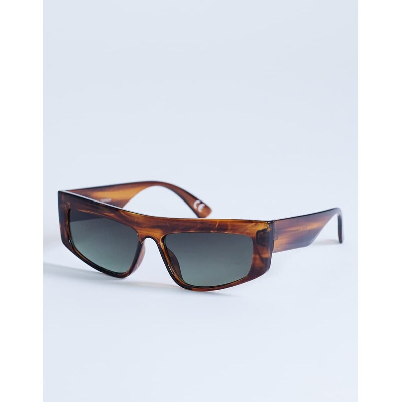Topshop Malta visor large sunglasses in brown 115517554