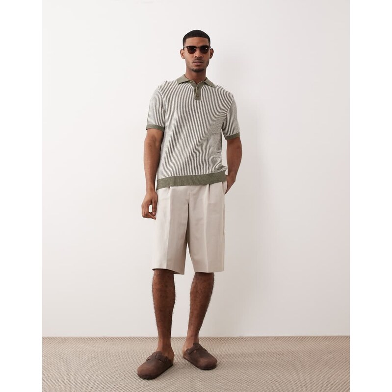 ASOS DESIGN tailored linen rich oversized bermuda shorts in