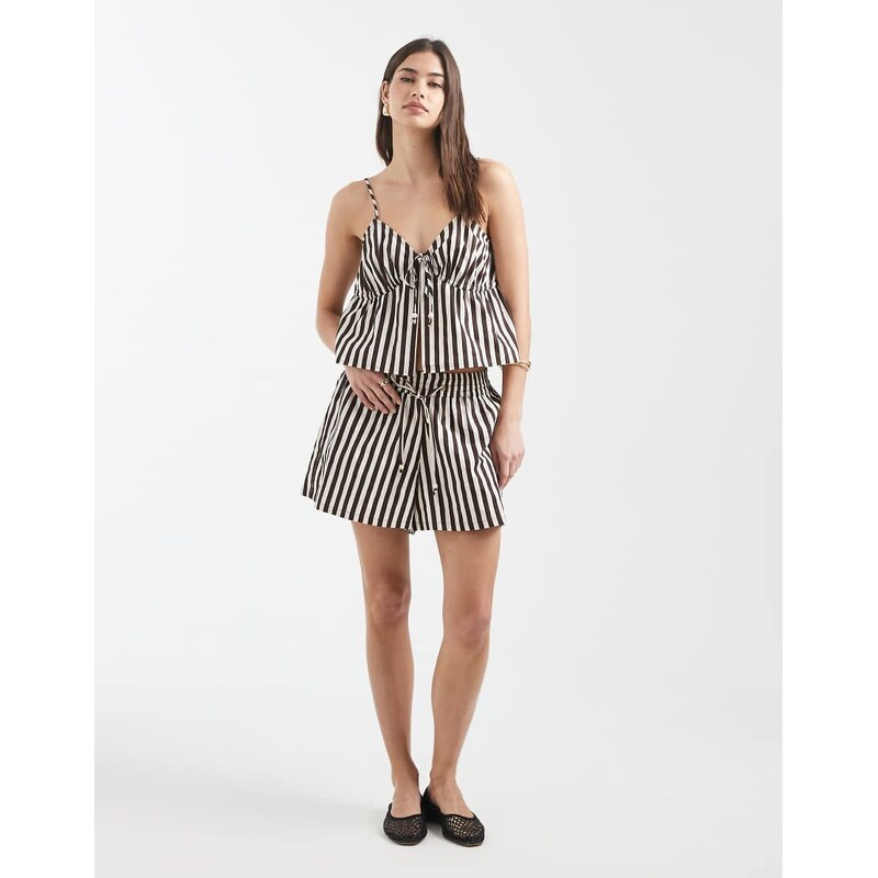 Aray beach short in brown stripe 115005328