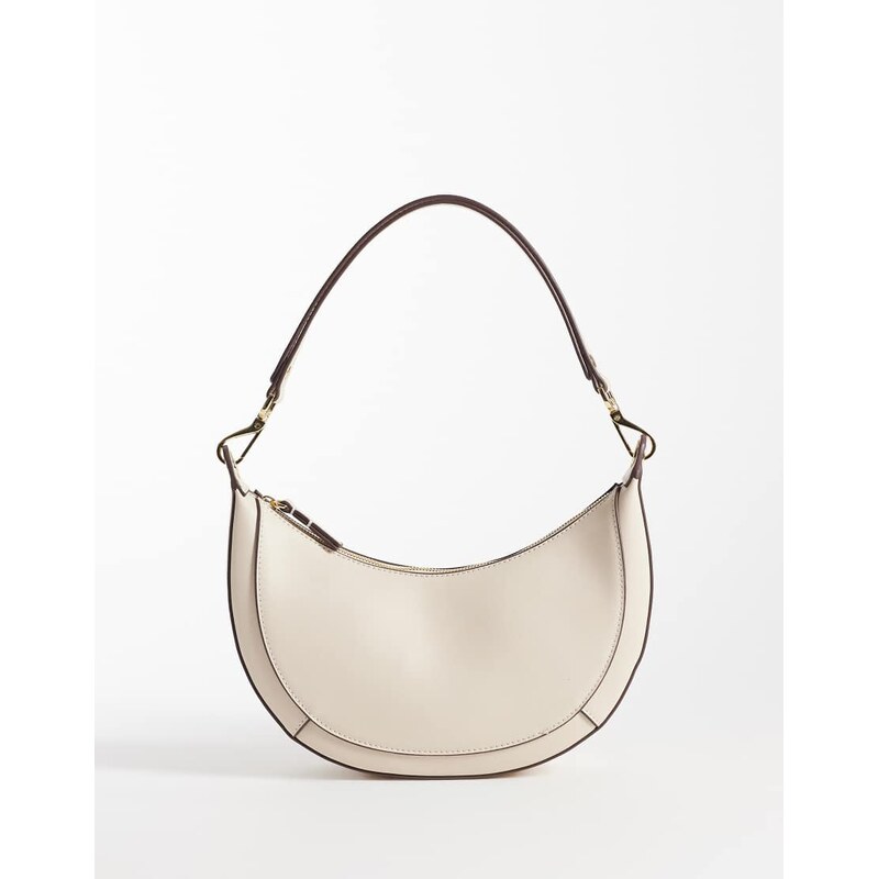 Mango faux leather cross body bag in cream-Neutral 114413656
