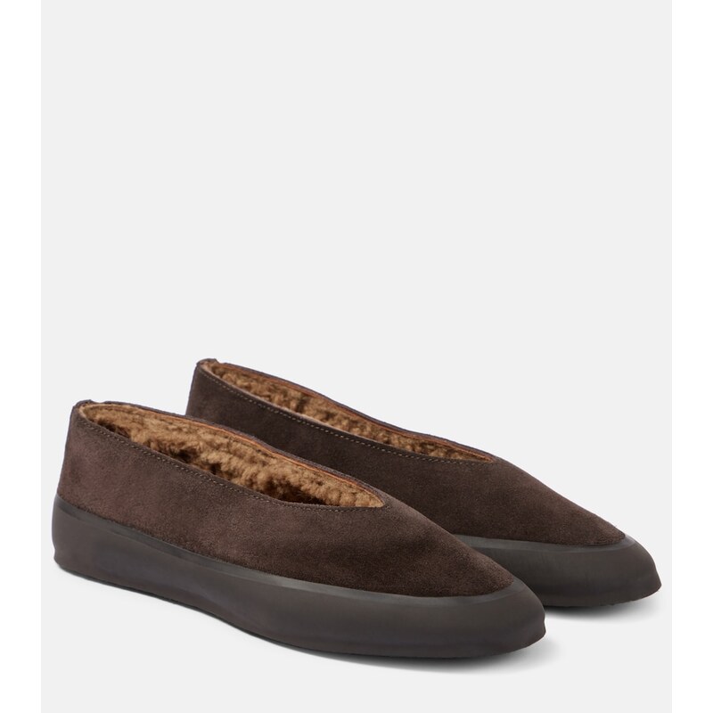 Le Monde Béryl Apres Ski shearling-lined suede ballet flats