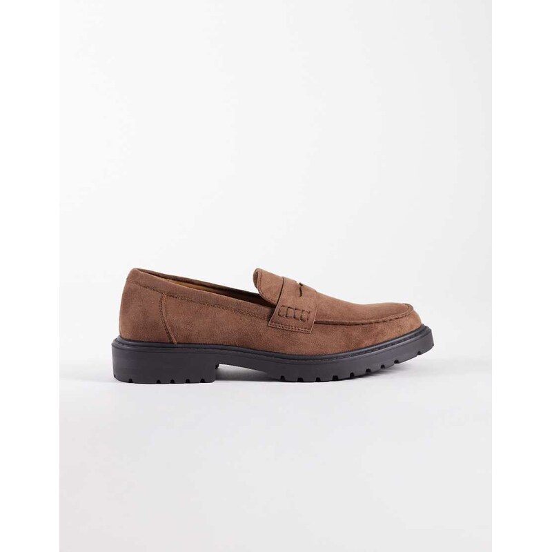 SEQWL Pier chunky loafer in brown micro