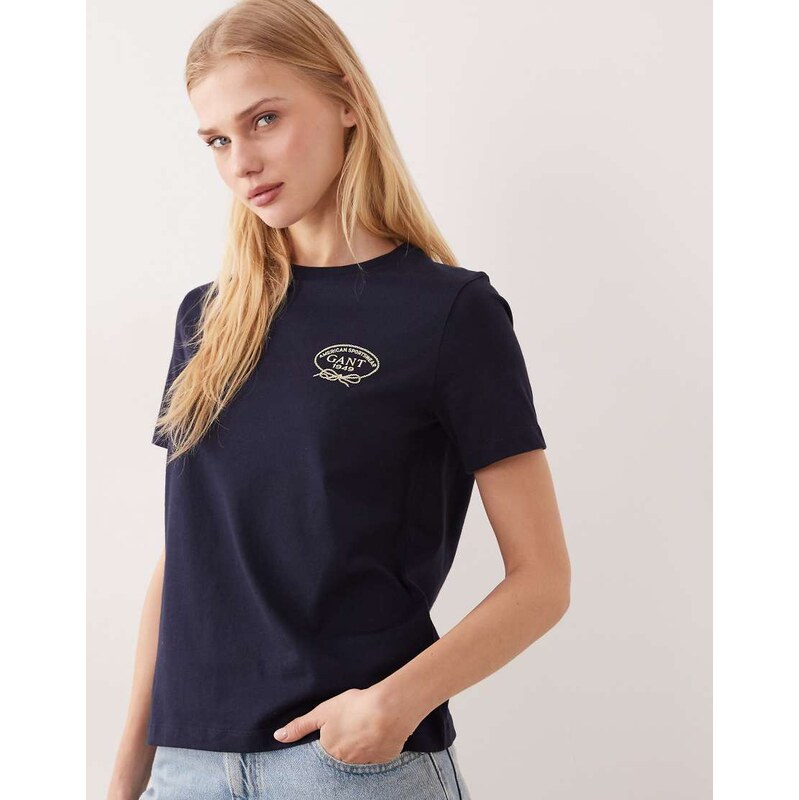 GANT rope chest graphic in evening blue