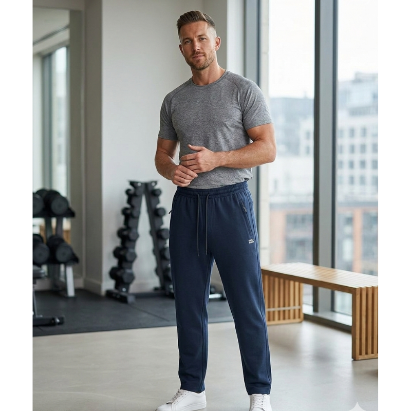 Wolf nad Wolfie Pánské tepláky tmavěmodré Wolf&Wolfie T2675B