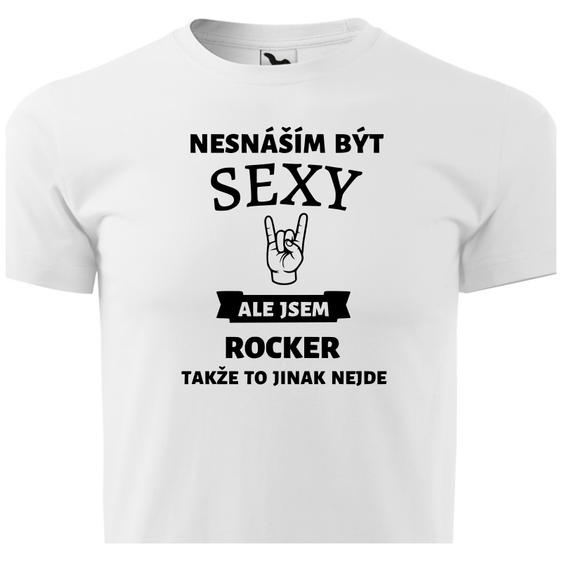 Fenomeno Pánské tričko Sexy rocker - bílé