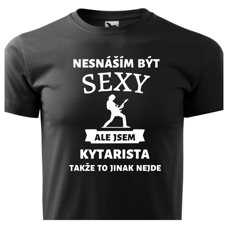Fenomeno Pánské tričko Sexy kytarista - černé