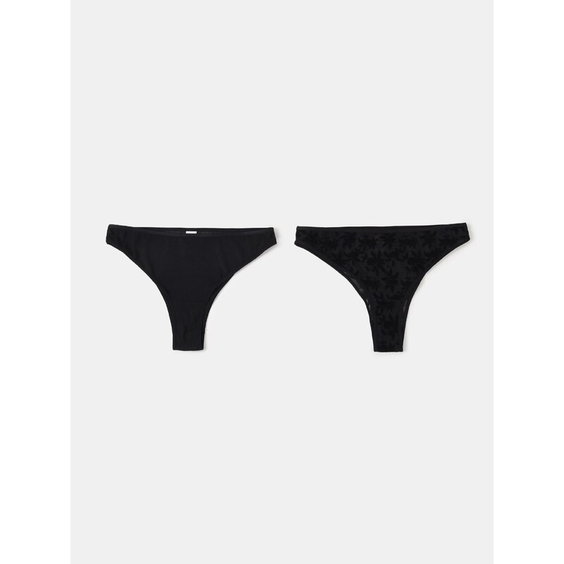 Sinsay - Kalhotky brazilky 2 pack - černá