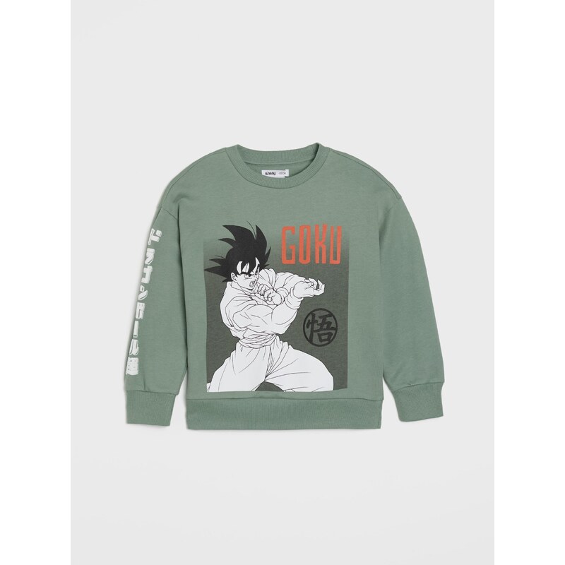 Sinsay - Bavlněná mikina Dragon Ball - green spruce