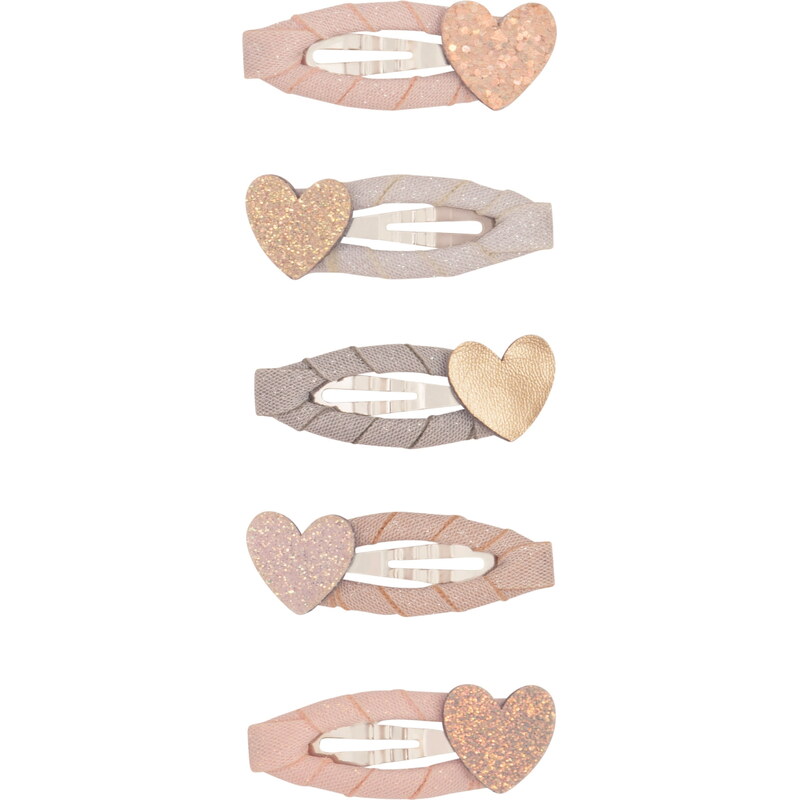 MIMI & LULA Sponky do vlasů Teeny heart Clic Clacs Mini – set 5