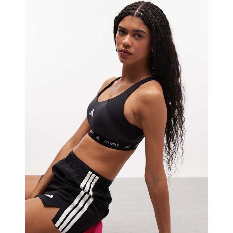 adidas performance adidas Training Tech Fit mid support sports bra in 114375202
