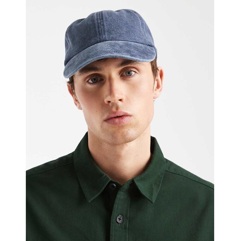 ASOS DESIGN baseball cap in washed navy