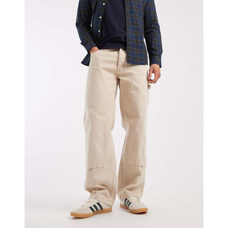 Tommy Jeans Jaimie carpenter trousers in cream-White