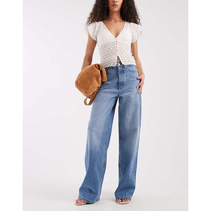 Tommy Jeans Claire high rise wide leg jeans in light wash blue