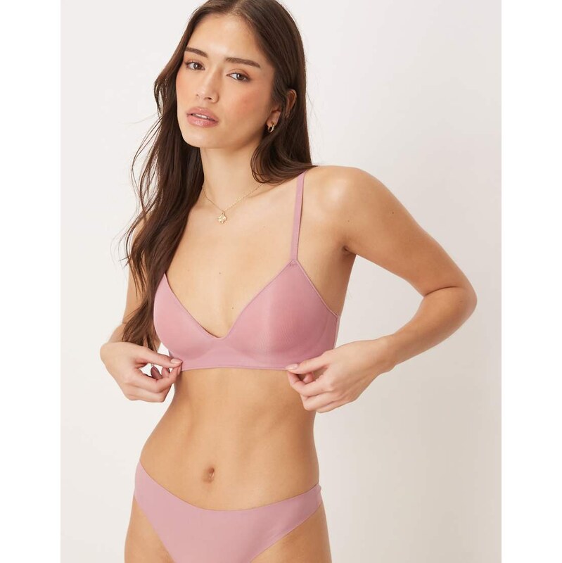 Calvin Klein Sheer Marquisette lightly lined wire free bra in mauve 114375293
