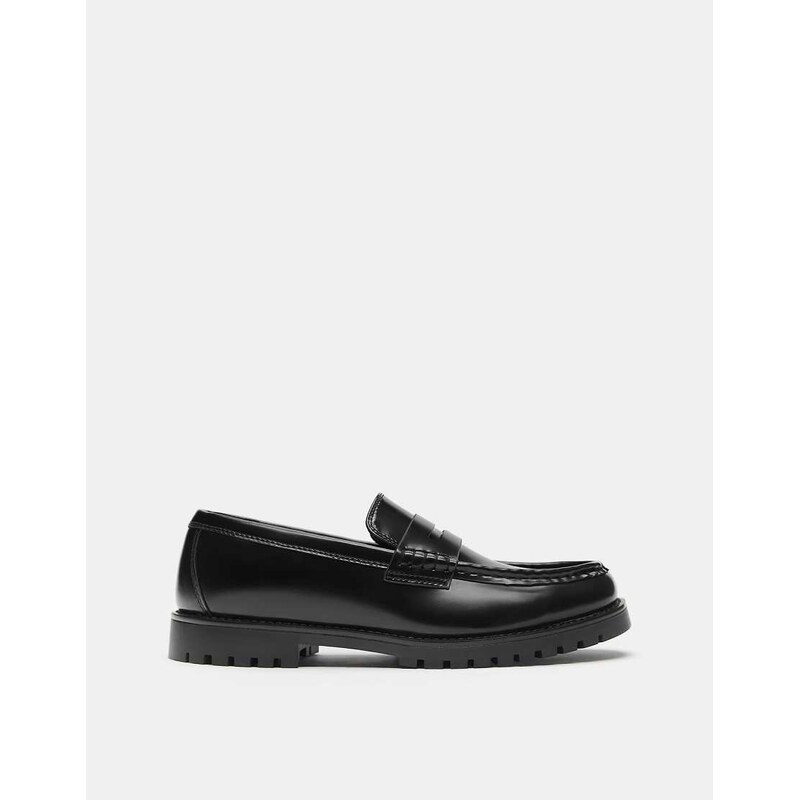 Pull&Bear Chunky sole loafers in black