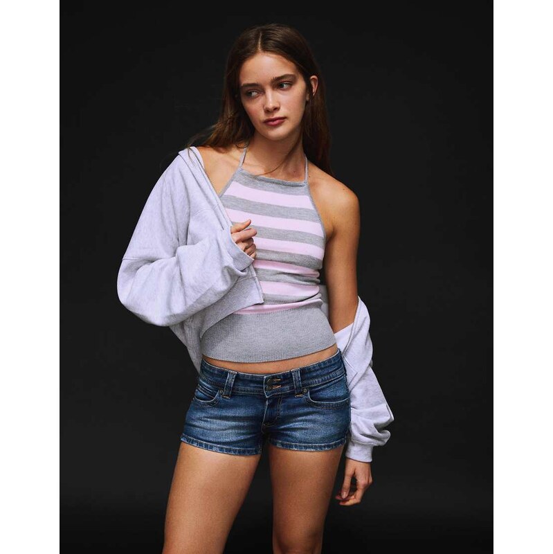 Bershka Denim mini shorts in blue
