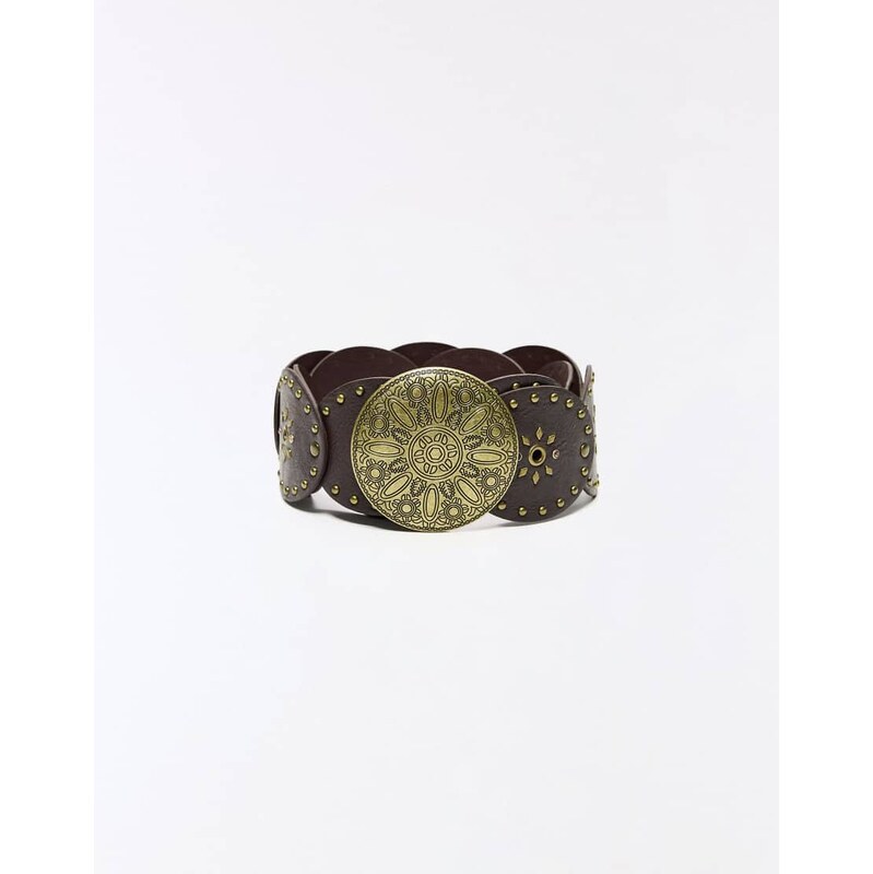 Bershka Medallion belt in brown 114375579