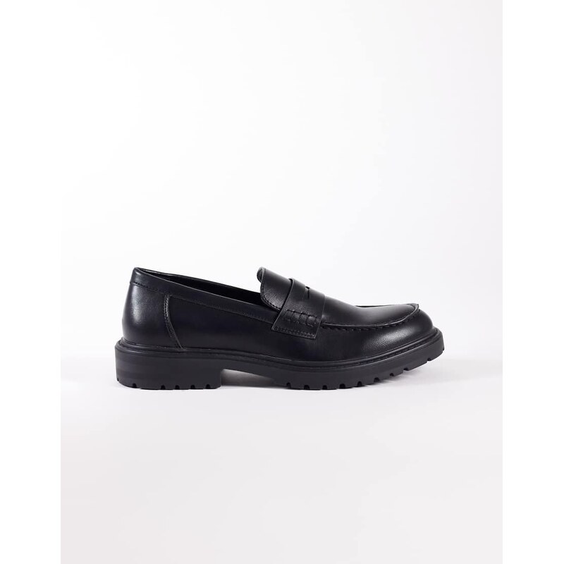 SEQWL Pier chunky loafer in matt black