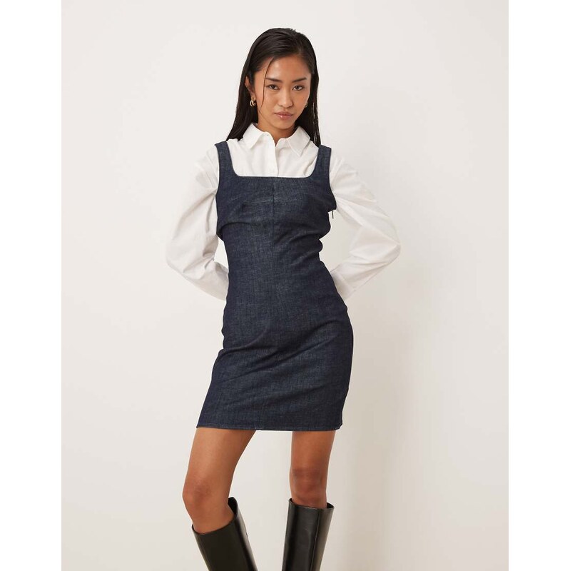 Calvin Klein Jeans sculpt denim mini dress in blue