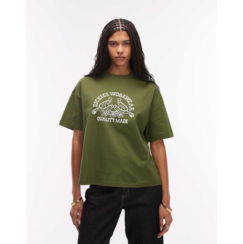 Dickies Bettsville baby tee in khaki-Green 114434643
