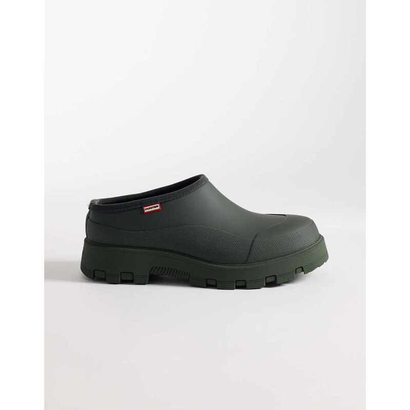 Hunter Unisex Elements clog in dark olive-Green