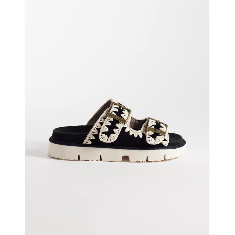 Mou two buckle Sandals in black